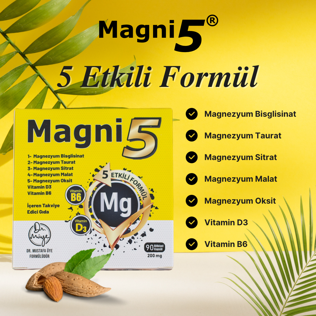 Magni5 - 5 etkili magnezyum formülü B6 ilaveli
